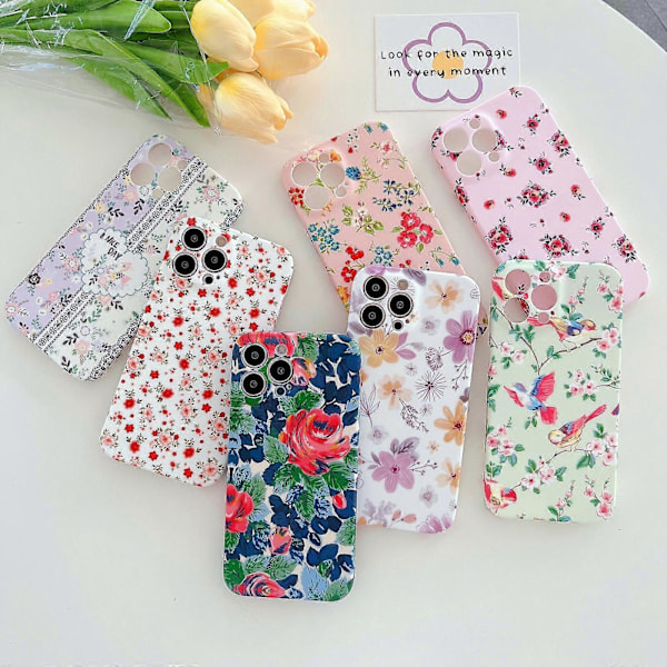 Litet blommigt TPU-skal för iPhone 12 Pro Max