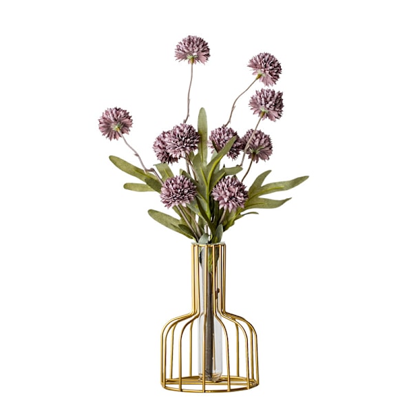 Vase med smijernsramme, geometrisk vase i metall