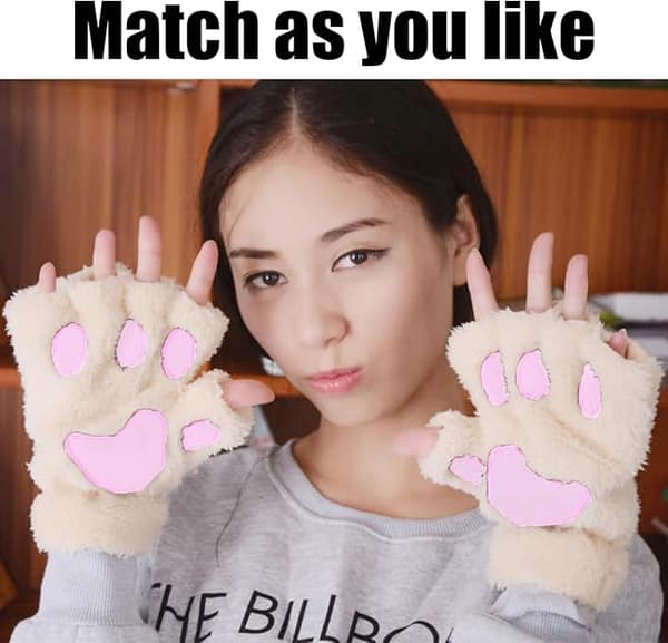 Par Barn Katt Tass Vantar Flickor Vinter Varma Vantar Plysch Varma Fingerlösa Vantar Vindtäta Varma Vantar Vit