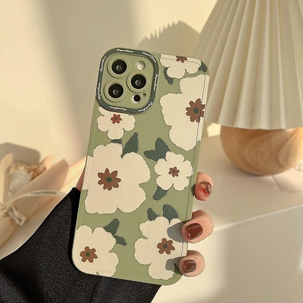 Sødt Blomsteret Blødt iPhone Cover (Grøn, iPhone 11)