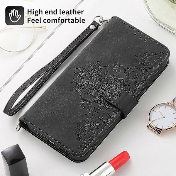 Til iPhone 12 Mini Etui, Læder Wallet Flip Etui Med Rem