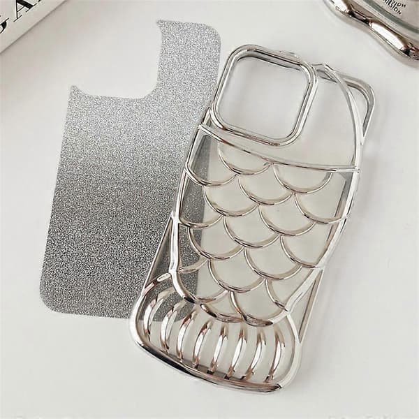 Glitter Fish Shape TPU Elektroplettert Telefondeksel til iPhone 14 Pro Max