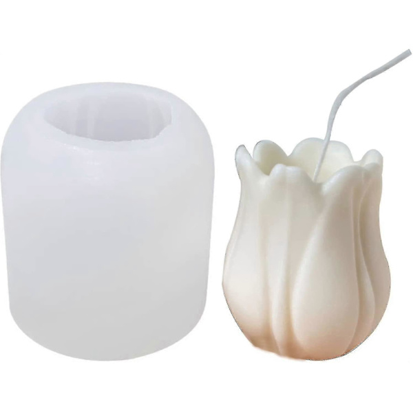 3D Tulipan Lotus Lysform - Håndlavet Aromaterapi Silikoneform til DIY Lys
