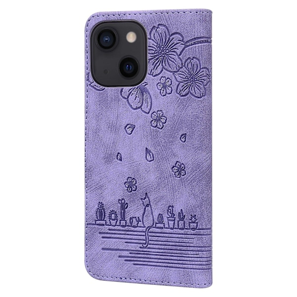 Sakura Kat Læder Etui til iPhone 15 Plus