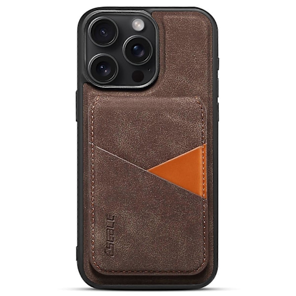 Magnetisk retro skinndeksel til iPhone 14 Pro med avtakbar kortholder