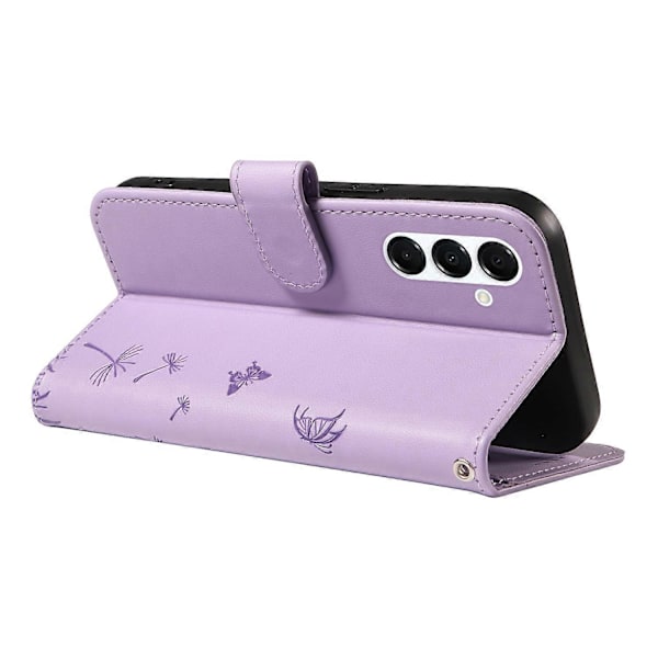 Læder Wallet Telefon Cover med Mælkebøtte Prægning til Samsung Galaxy A35 5G