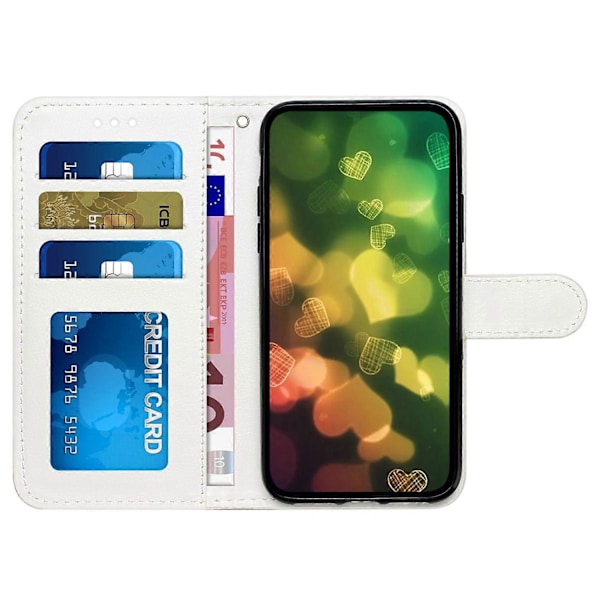 Täysi suojaava nahkainen puhelinkotelo iPhone 15 Pro -puhelimelle, kuvioitu painatus, jalustallinen lompakkokotelo