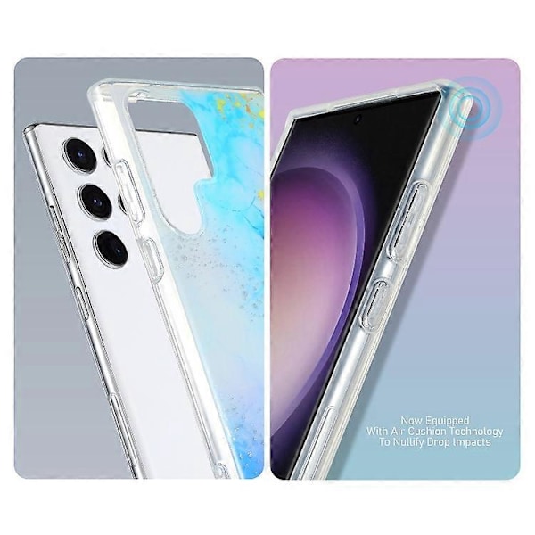 For Samsung Galaxy A24 4G Dobbeltsidig IMD Marmor Telefondeksel