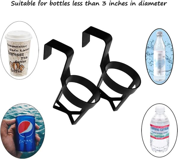 2 svarta bilkopphållare, plast bilvattenkopphållare