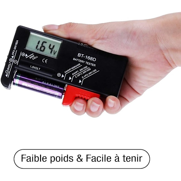 Digital Spændingstester Universal Batterier, Opladere, Knapceller