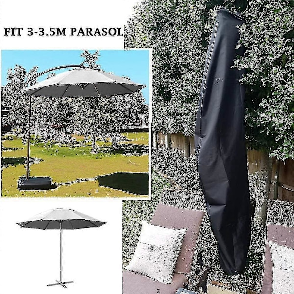 Solskydd Skyddsfodral För 3-3,5m Parasoll Skyddsfodral Vattentätt Med Dragkedja, Solskydd Skyddsfodral För Glatz Gardenline Parasoll Mark