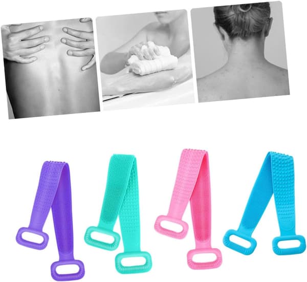 Bade- og massagehåndklæder Børste til badeværelse Eksfolierende gel til kvinder Selvrensende badehåndklæde Lang blå Blue