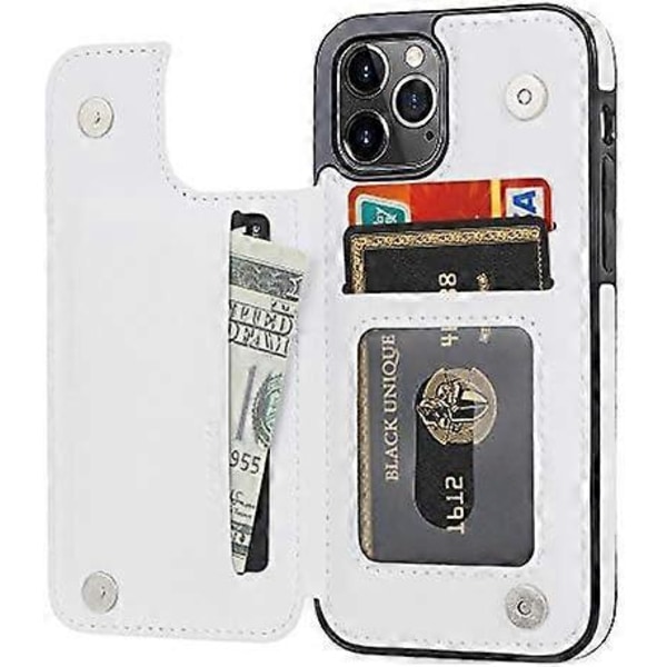 2 stk. Wallet Case Kompatibel med iPhone 12 Pro/12, slankt beskyttelsesetui med kortholder, PU læder etui med stativ og kortpladser med en skærmbeskytter