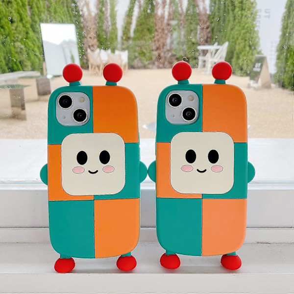 iPhone 13 Pro Max Kawaii Telefoncover 3D Tegneserie Sød Robot Telefoncover Blød Silikone Unikt Sjovt Cover til Kvinder Piger Slank Pasform