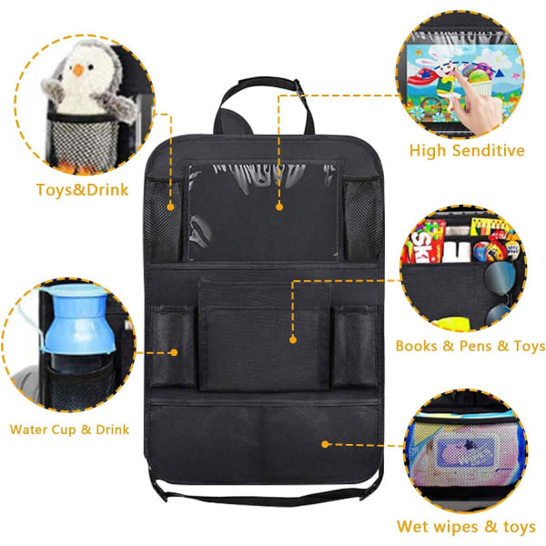 2-PAK Universal bil bagsæde mobil / tablet holder sort