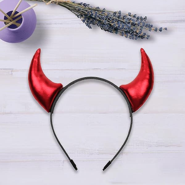 Gothic Devil Horns Hodeplagg - Oksehorn Hodebånd Kostyme Cosplay Prop, Halloween Julebord Gothic Hodeplagg for Kvinner Jenter