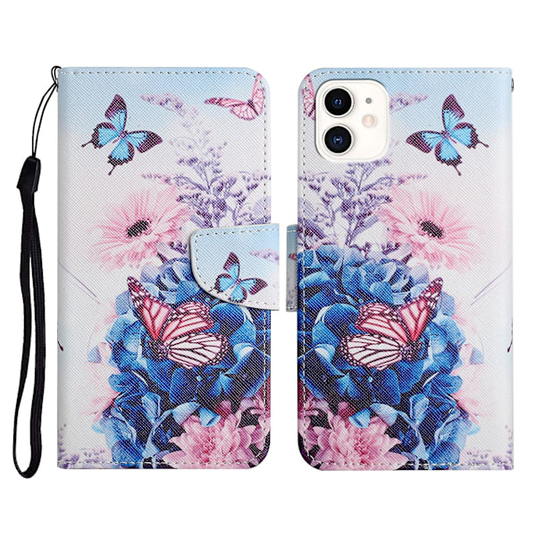 Maalattu kuvioinen nahkakotelo iPhone 12 minille