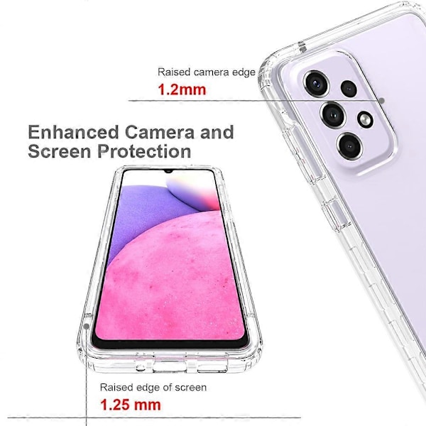 För Samsung Galaxy A33 5G Transparent Tvåfärgad Gradient PC + TPU Telefonfodral