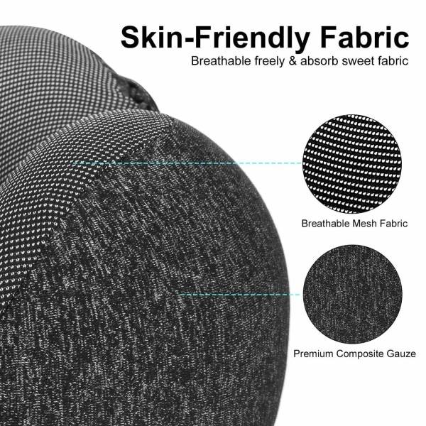 Nackkudde i memory foam, resekudde med huva