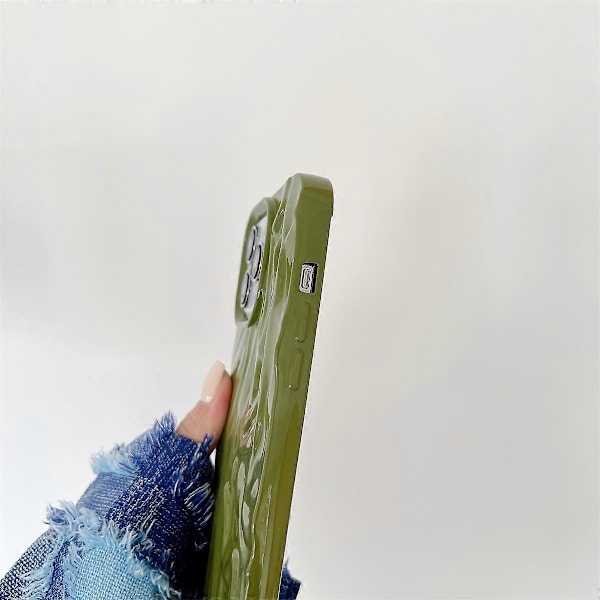 För iPhone 14 Pro Plisserad Design Glansigt Mobilskal Mjukt TPU Baksida Skyddande Skal