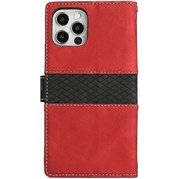 Kompatibelt för iPhone 16 Pro Max Plånboksfodral, [Ställ][Handledsrem][Korthållare] TPU Inre Skyddande PU Läder Folio Flip Omslag Designat