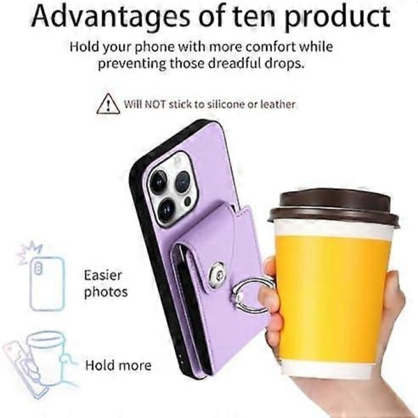 Kompatibel med iPhone 16 Pro Max Wallet Case med kortholderdesign 360° rotationsringstand Snap-knap Stødsikker beskyttelsesetui til iPhone 16 Pro
