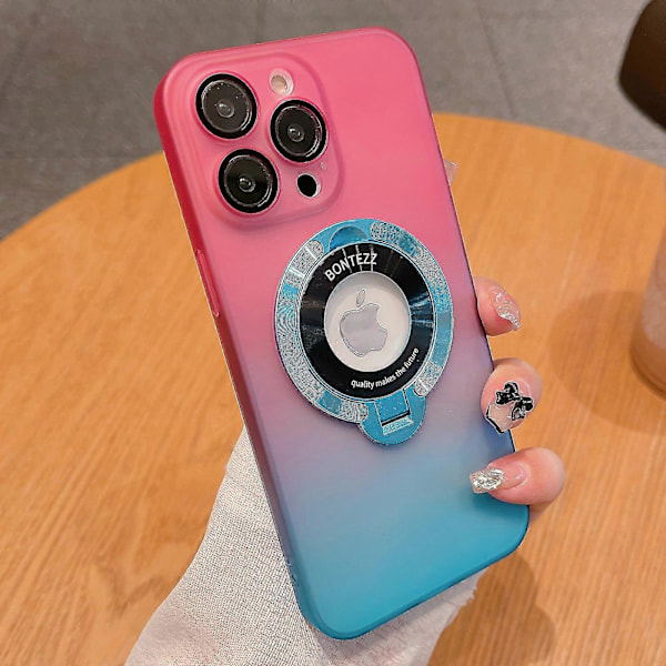 Til Iphone 13 Pro Støtteben Gradient Farve Telefon Cover Hårdt PC Cover Kompatibelt med Magsafe