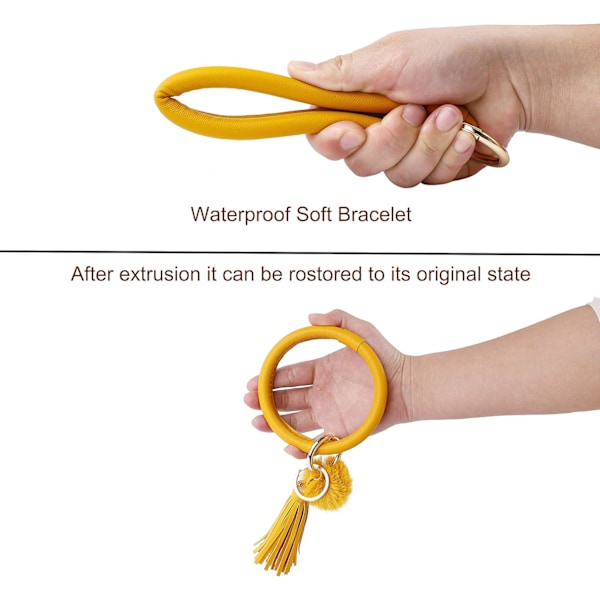 2 armbandnyckelringar, nyckelringar, tofsarmbandnyckelringar