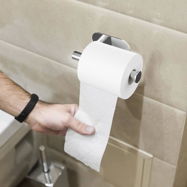 WC-paperiteline, itseliimautuva, SUS 304 ruostumaton teräs, seinään asennettava WC-paperiteline kylpyhuoneeseen, WC:hen, keittiöön - Ei porausta White