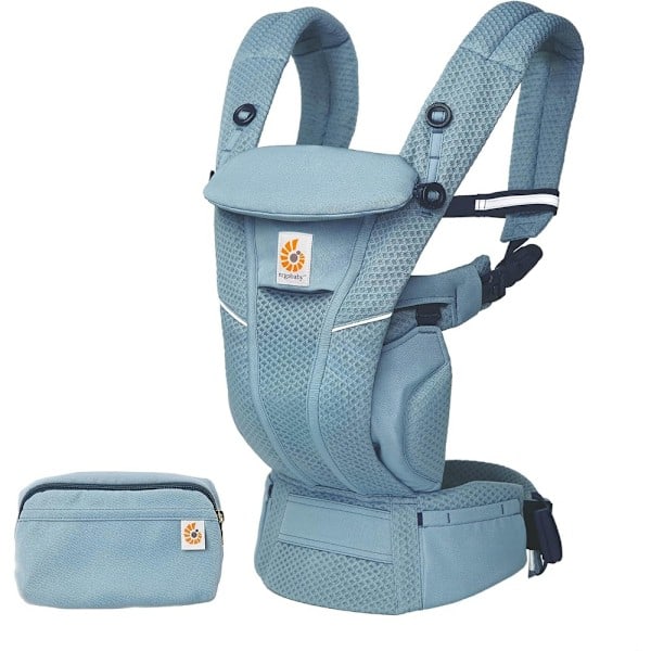 Nyfödd bärsele, användbar från födsel till 20 kg, ergonomisk hållare, 4 transportpositioner Skifferblå Slate Blue
