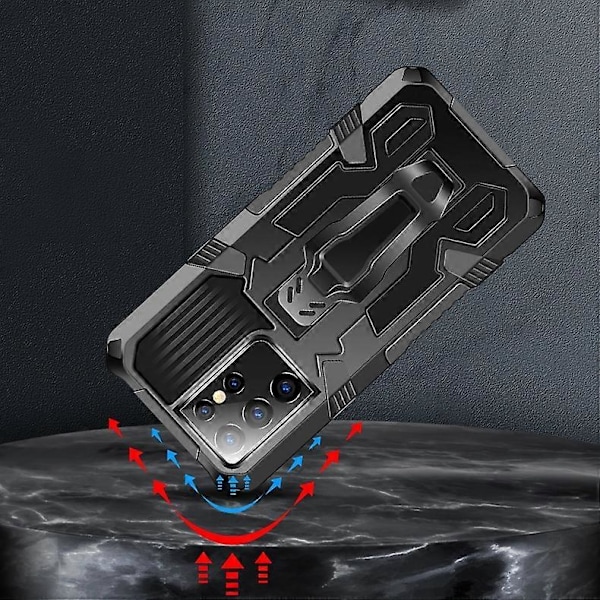 Til Samsung Galaxy S21+ 5G Machine Armor Warrior Stødsikkert PC + TPU Beskyttelsesetui (Sort)