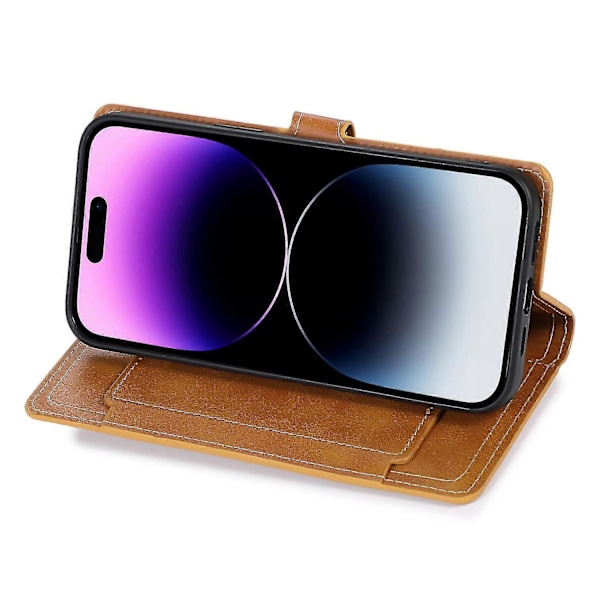 Til Iphone 15 Telefon Cover Wallet Lynlåslomme Stødsikkert Pu Læder Shell Flip Stand Telefon Cover