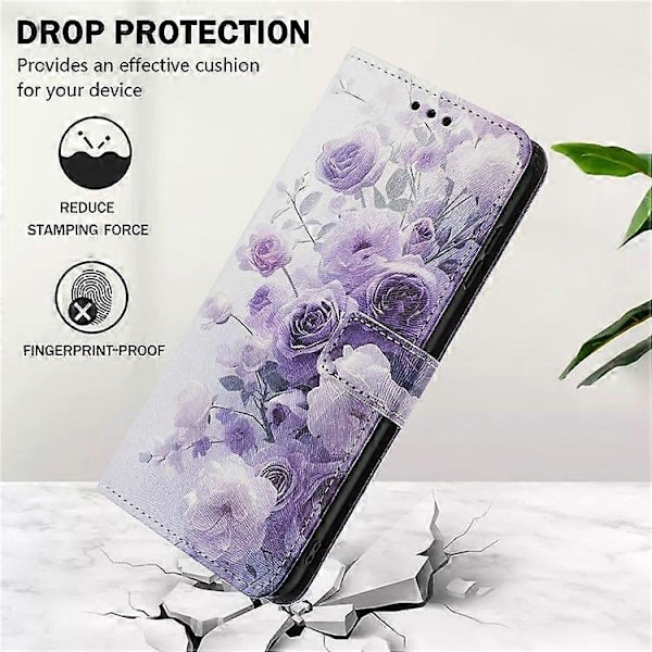 Til Samsung Galaxy S25 Etui Mønsterprint PU Læder Wallet Telefon Cover med Lanyard