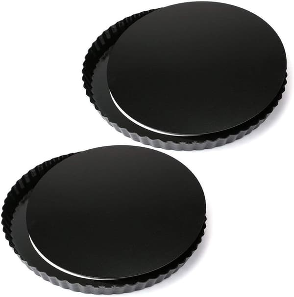 2 stk. terteformer, avtakbare non-stick runde terteformer
