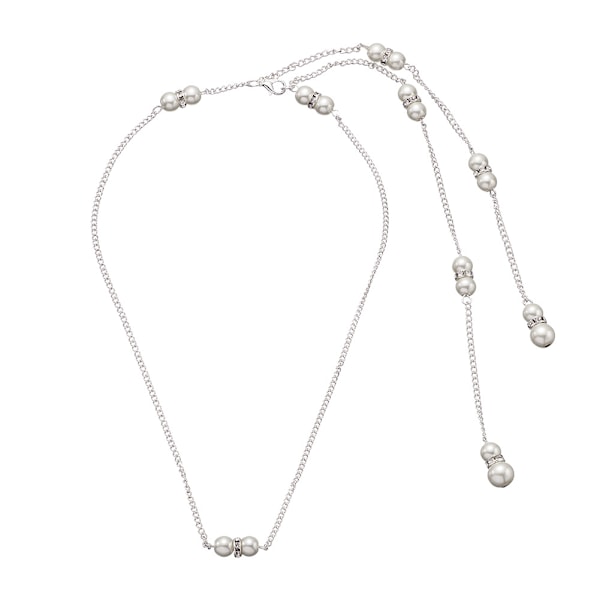 Brude Tassel Glansende Kæde Halter Ærmeløs Metal Perle Bryst