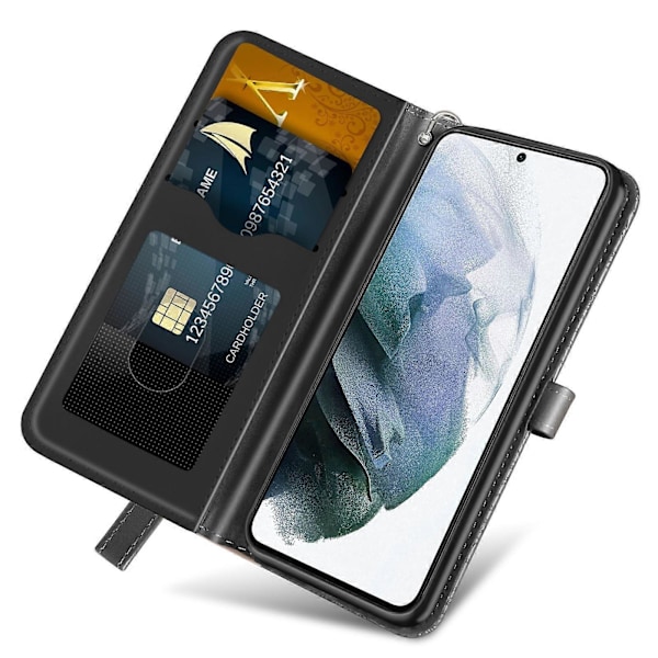 För Samsung Galaxy S23 Ultra 5G Livets Träd Präglat Läder Telefonfodral