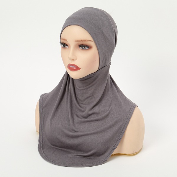 Elastisk pullover lang hals ét-delt hat Malay etnisk hat hovedtørklæde grey
