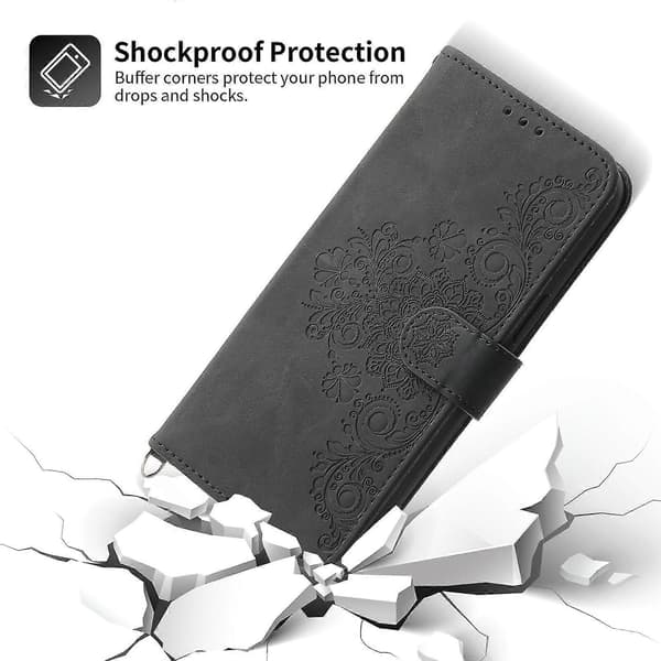 For iPhone 12 Mini Deksel, Lær Lommebok Flip Deksel Med Stropp