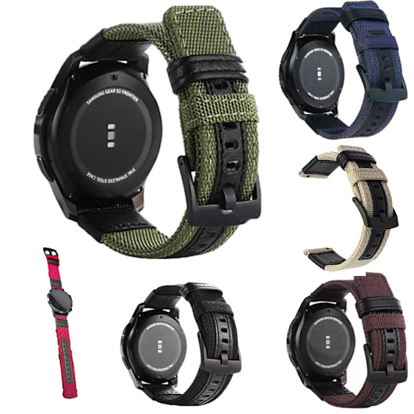 Snygg Nylonarmband för klocka - Samsung Galaxy Watch S3 Grön 20mm 2 cm