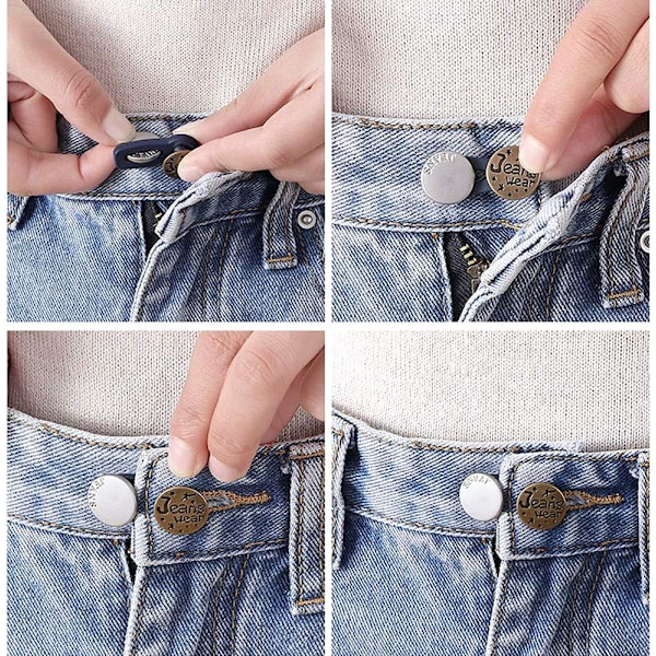 10 st Jeans Knapp Elastisk Byxvidgare Denim Byxvidgare, Byxvidgare