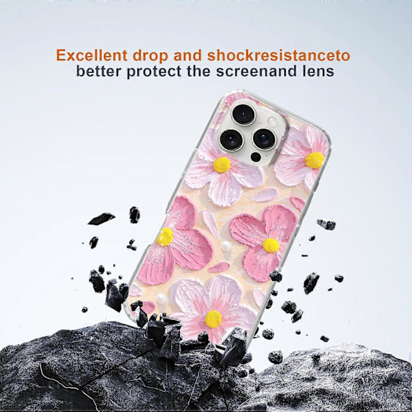 For iPhone 16 Pro Max Deksel IMD Mønstertrykk PC TPU Mobil Deksel