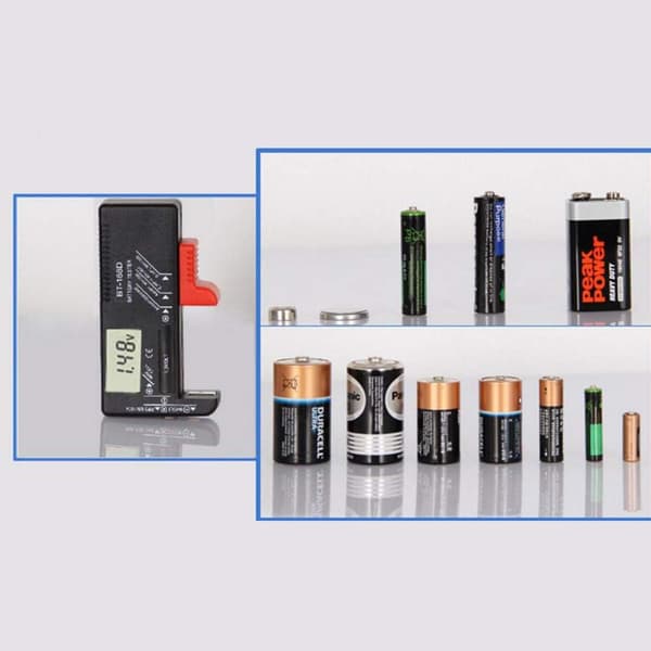Digital Spenningstester for Universelle Batterier, Ladere, Knappeceller