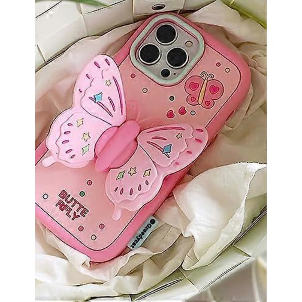 Rosa Fjäril Mobilskal Kompatibelt med iPhone 14 Pro Max