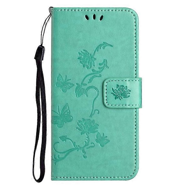 Kompatibel til iPhone 16 Plus Etui PU Læder Wallet Telefon Cover Sommerfugl Blomster Mønster