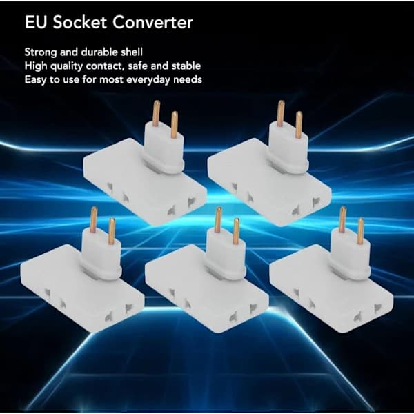 stk. flate kontakt trådløse socket adaptere, 180° rotasjon, 1-til-3 EU plugg, 110-250V, bak møbler