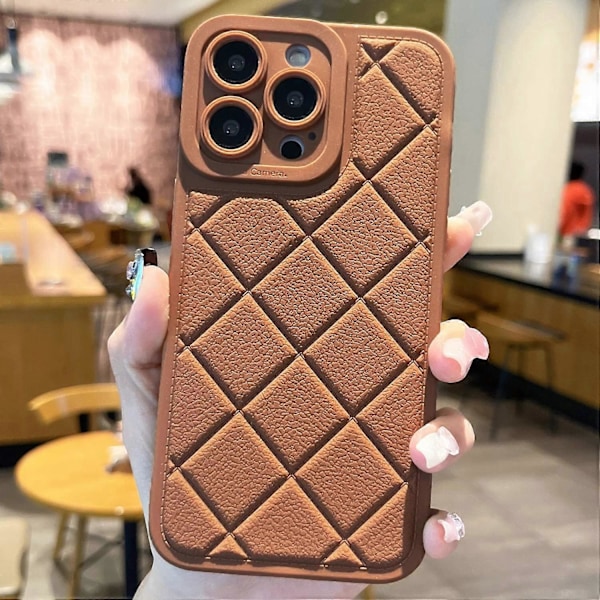 TPU-telefoncover med rombemønster og skridsikkert greb til iPhone 14 Pro