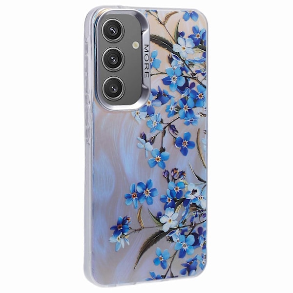 Skal för Samsung Galaxy S25 PC TPU Skyddande Mobilskal Lasergraverat Blommönster - AH2