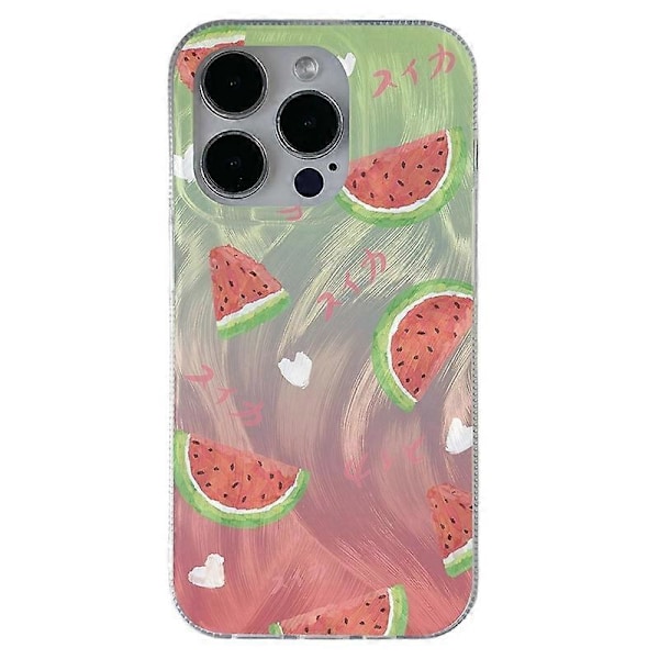 Skal för iPhone 15 Pro, Stilrent IMD Vattenmelon Mönster PC+TPU Mobilskal
