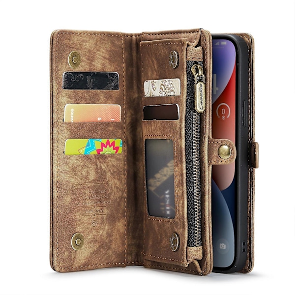 Til iPhone 14 Plus CaseMe 008 Aftagelig Multifunktionel Læder Telefon Cover