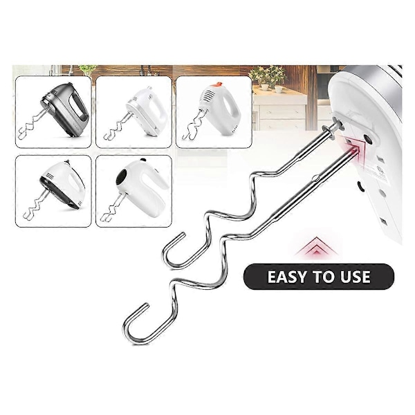 Degkrokar för Handmixer Ersättning för Handmixer Degkrokar KHM512, Degkrokar i Rostfritt Stål